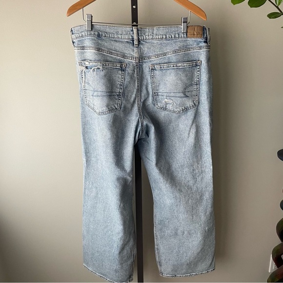 American Eagle Stovepipe Jeans Distressed Destroyed Frayed Ripped Plus Size 16 - Picture 3 of 8